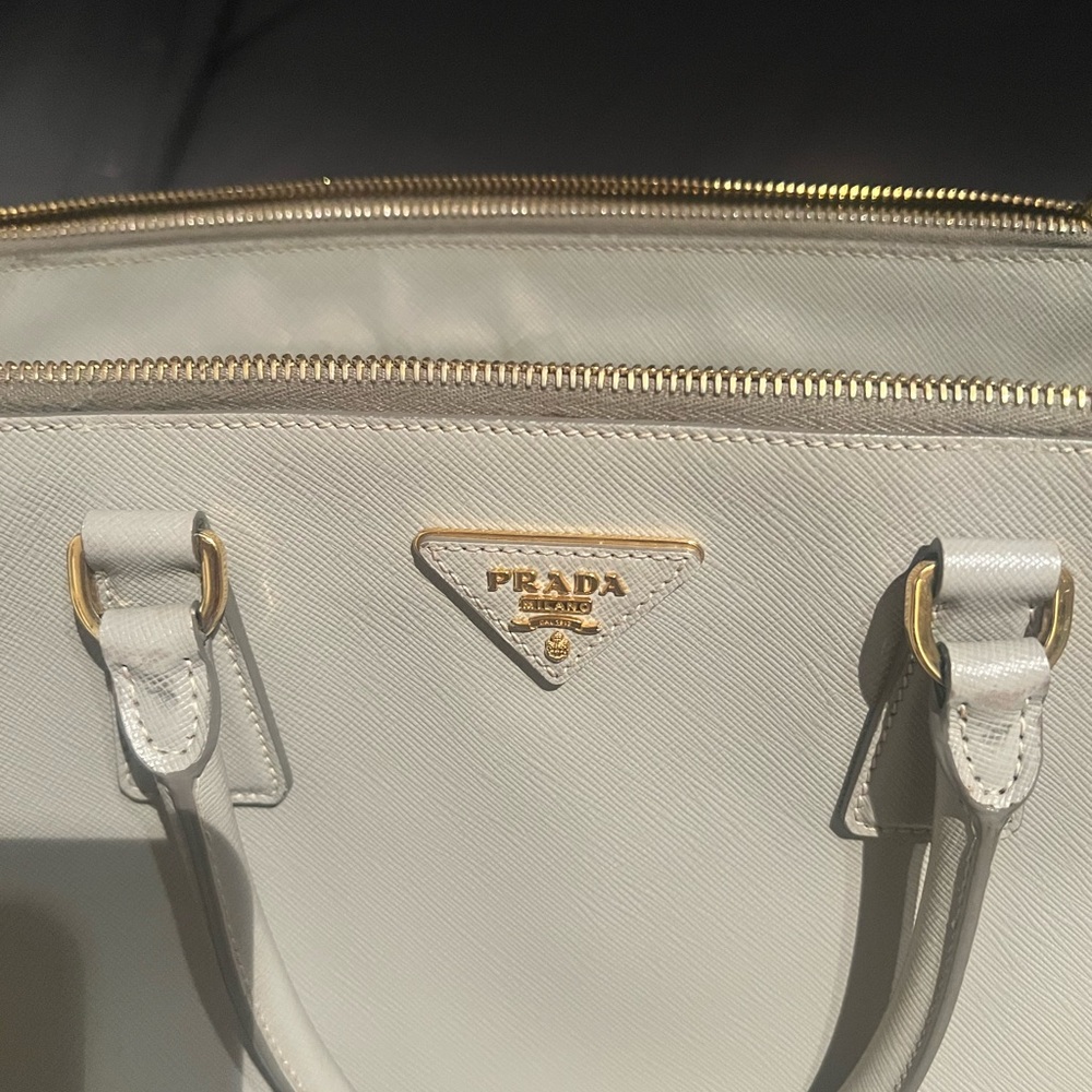 Prada Tote. Authentic. Grey/Bone. Excellent Condi… - image 2